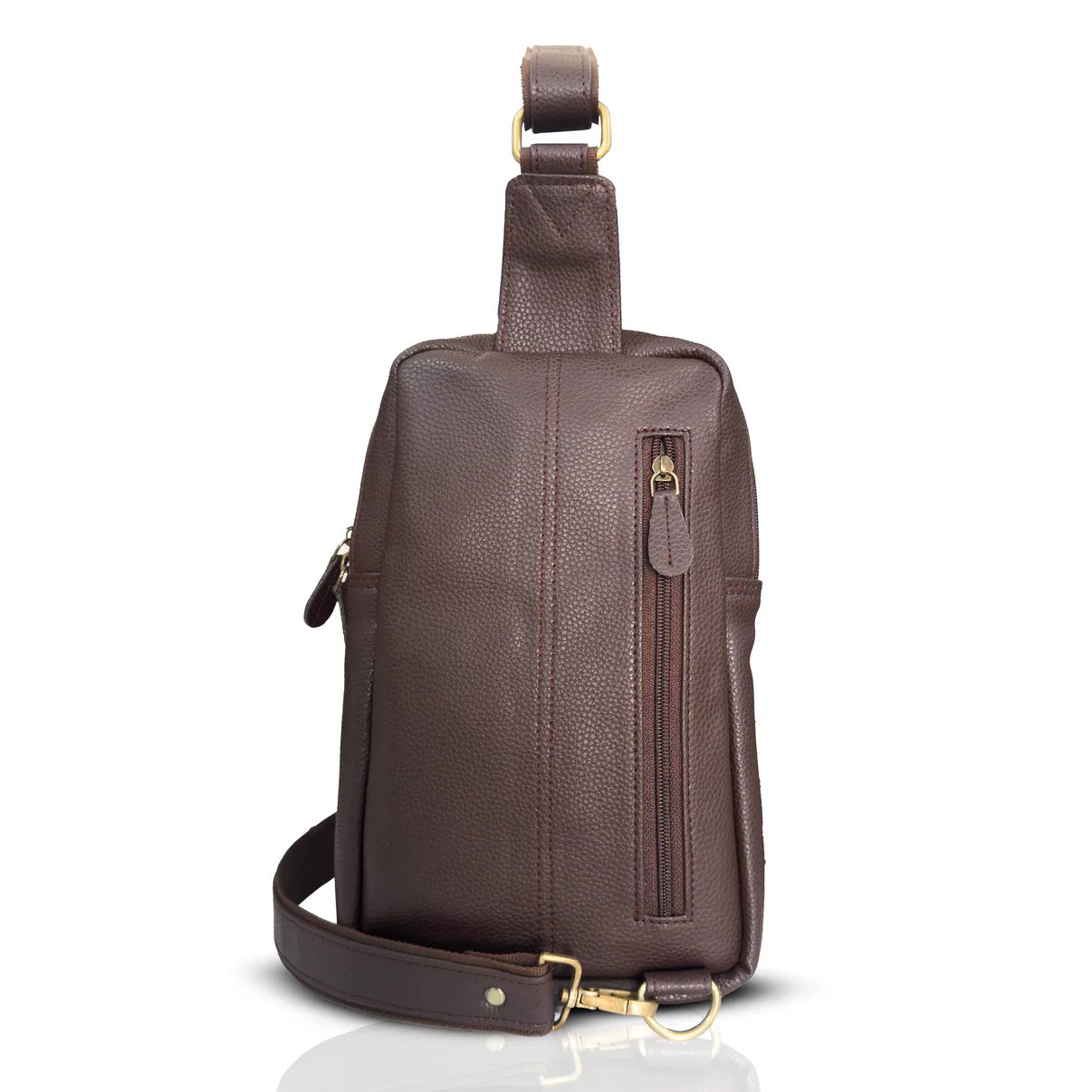 Levivre Brown Leather Cross Body Bag - Interior
