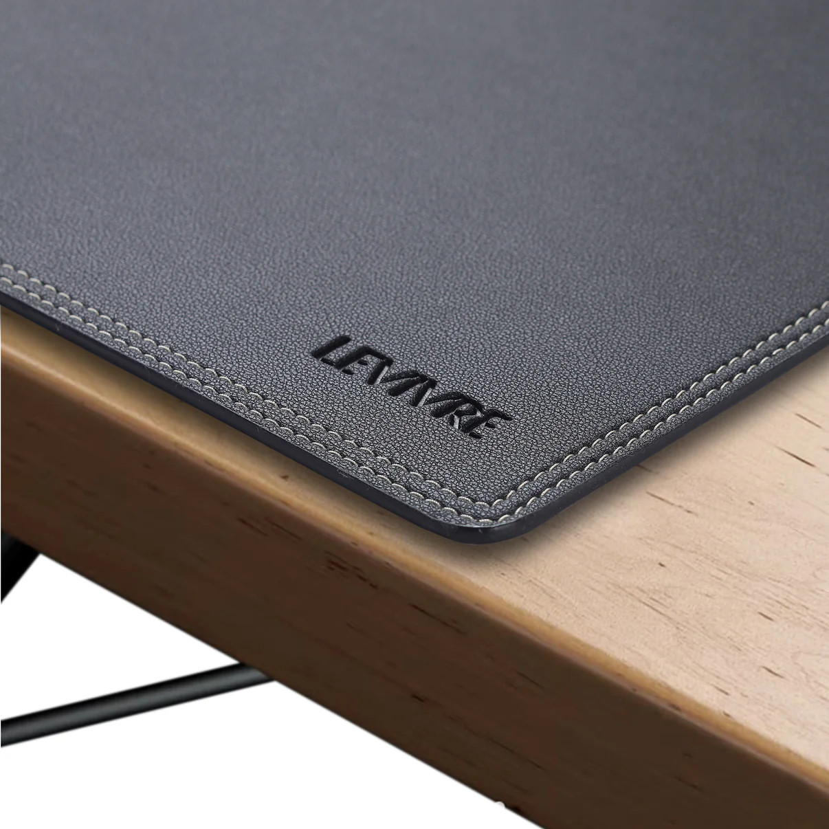 Levivre Command Leather Desk Mat Black - Overall View