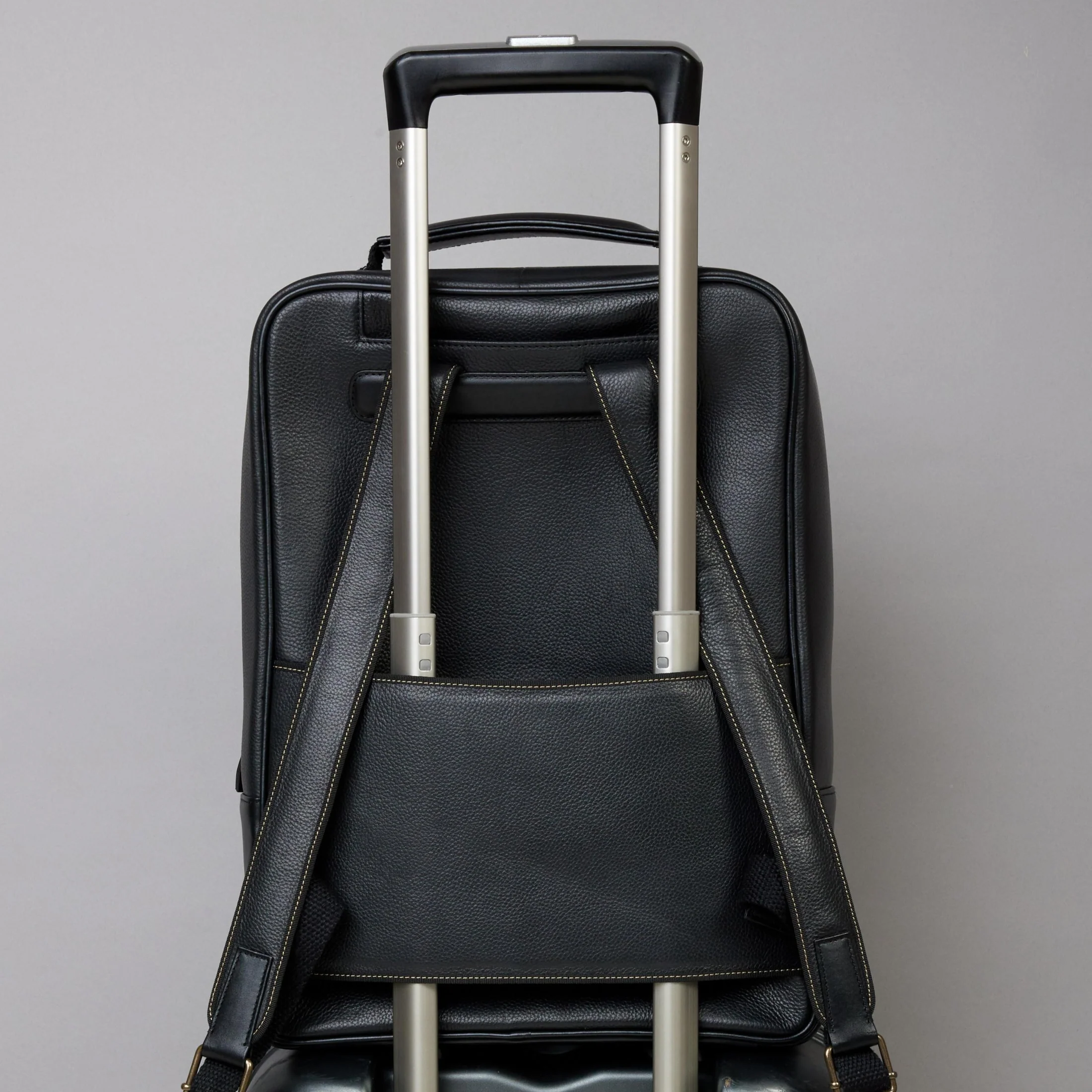 Levivre Premium Leather Backpack Black - Side View