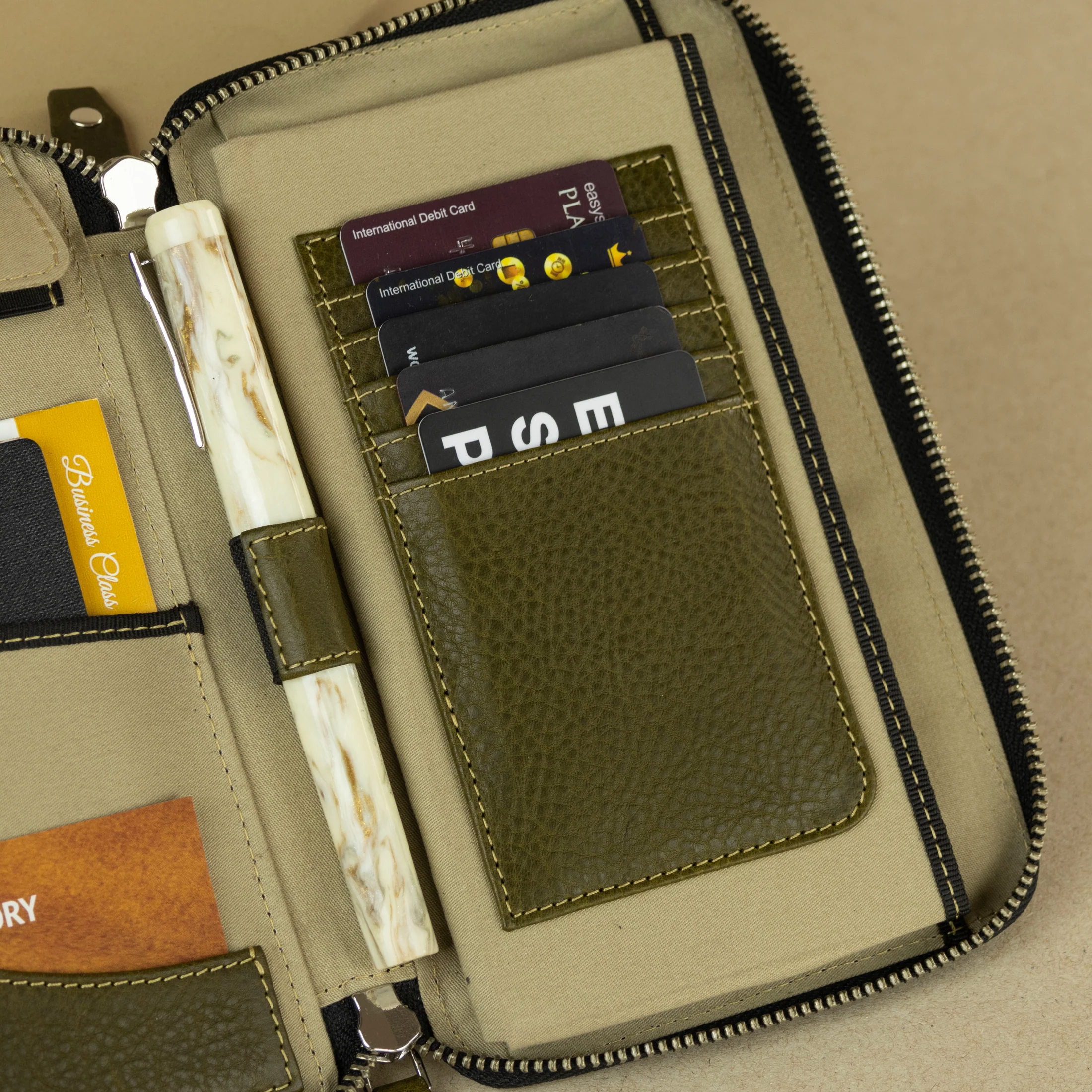 Levivre Premium Leather Passport Holder - Interior