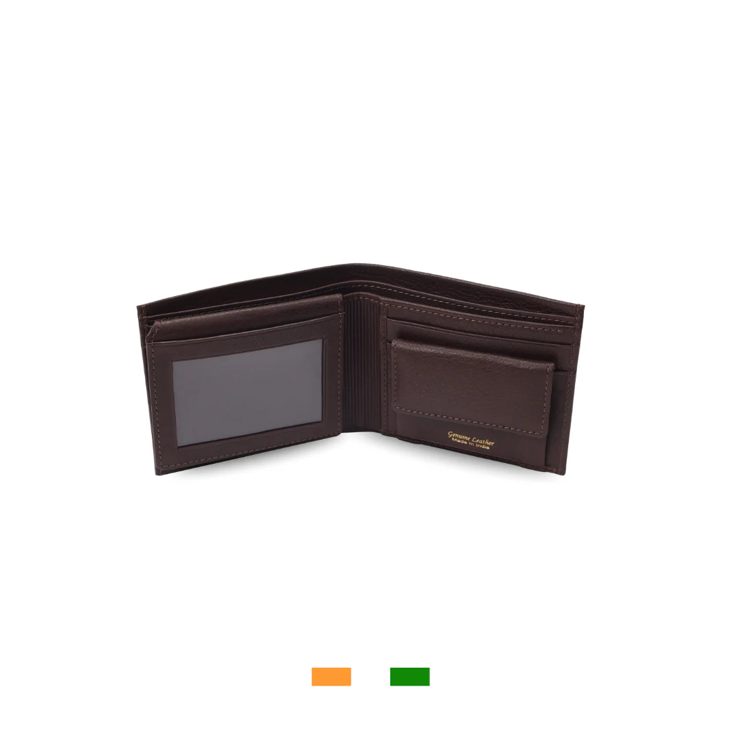 Levivre Smooth Grain Brown Leather Billfold Wallet - Side